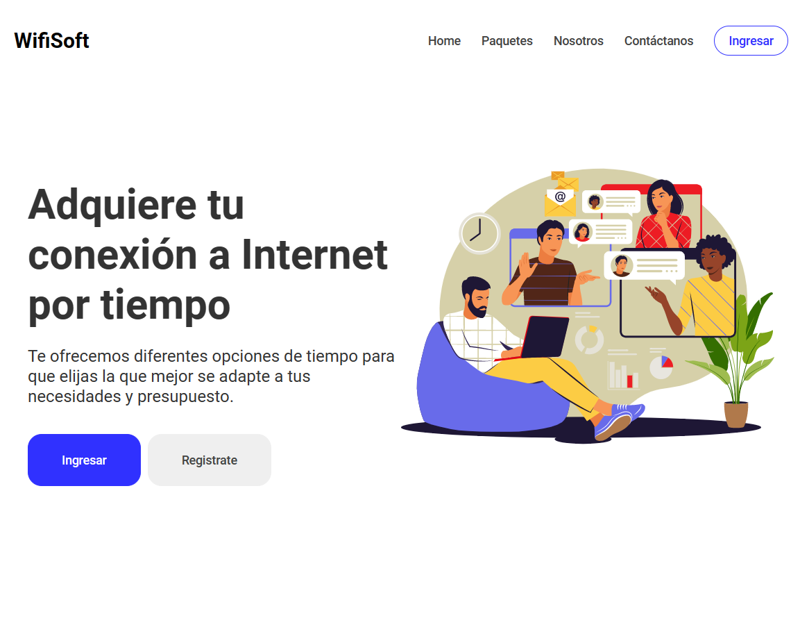 Diseño de Sitio web WifiSoft en Angular angular azul blue design home pagina web simple sitio web ui ux webpage website wifisoft