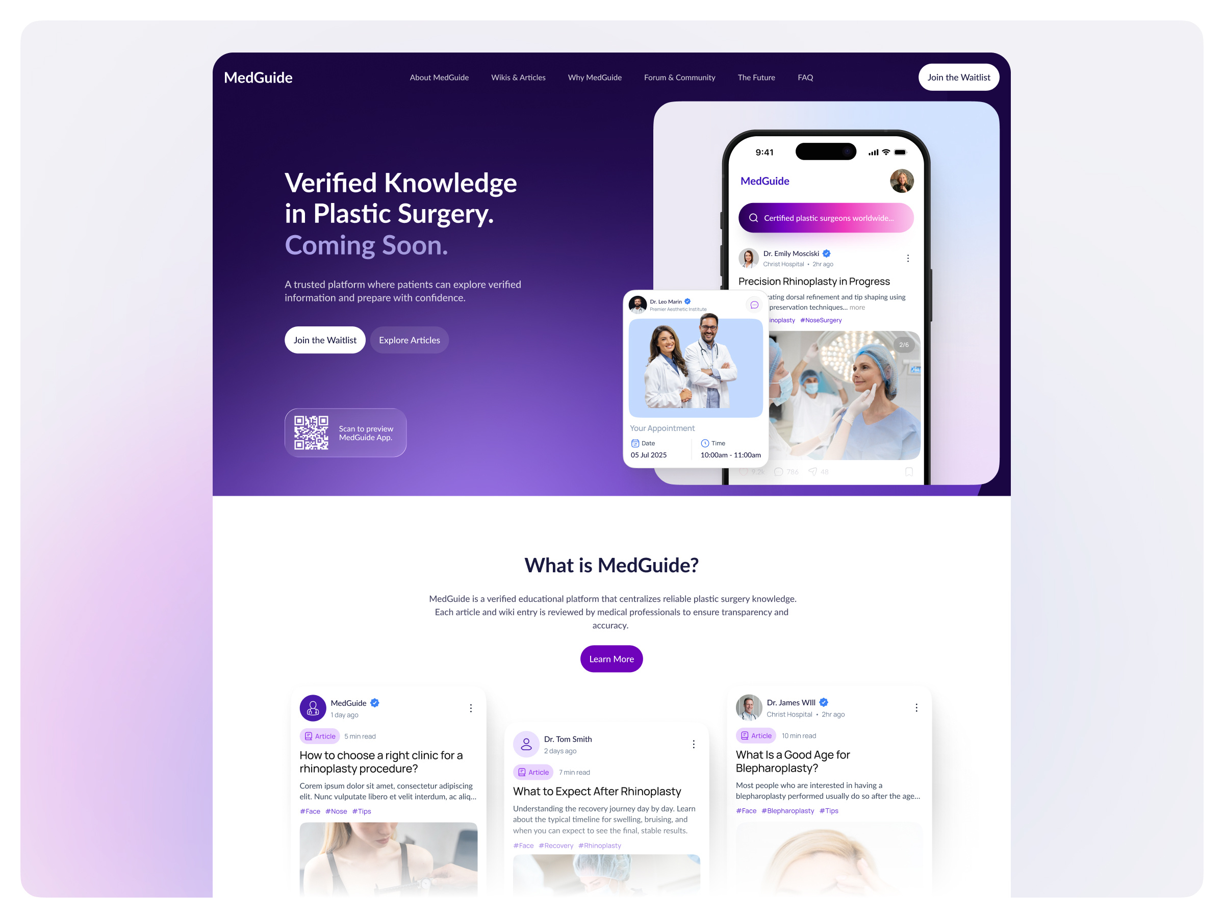 Example of MedGuide - HealthTech Landing Page & Product Design