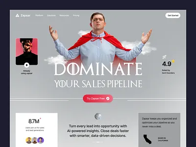 Landing Hero - Ai ai ai agents ai ai design landing page logo sales ai ui uidesign uiux user interface design website design