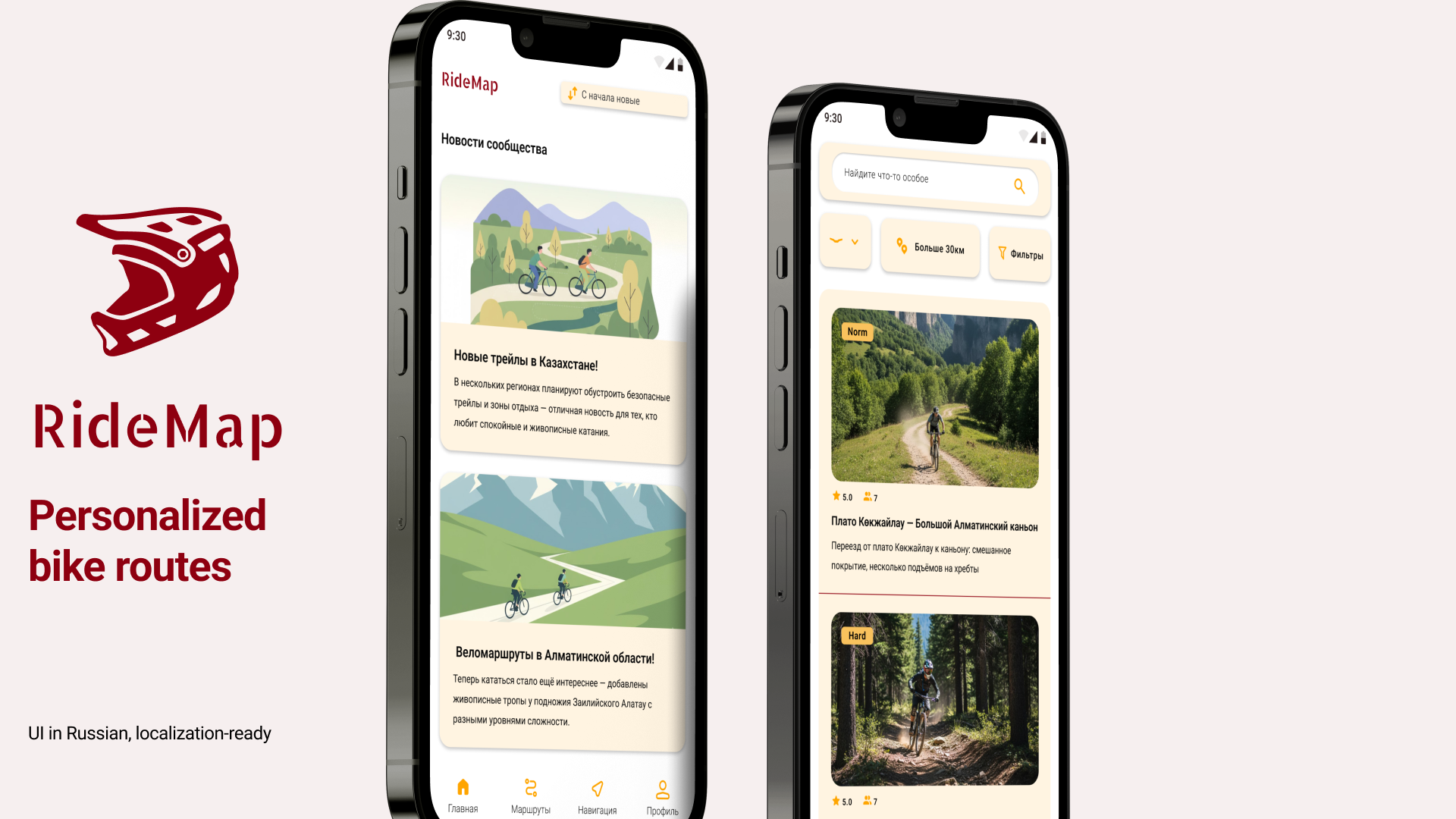 RideMap: Mobile Guide for MTB app design figma graphic design poster design ui user expirience user interface ux
