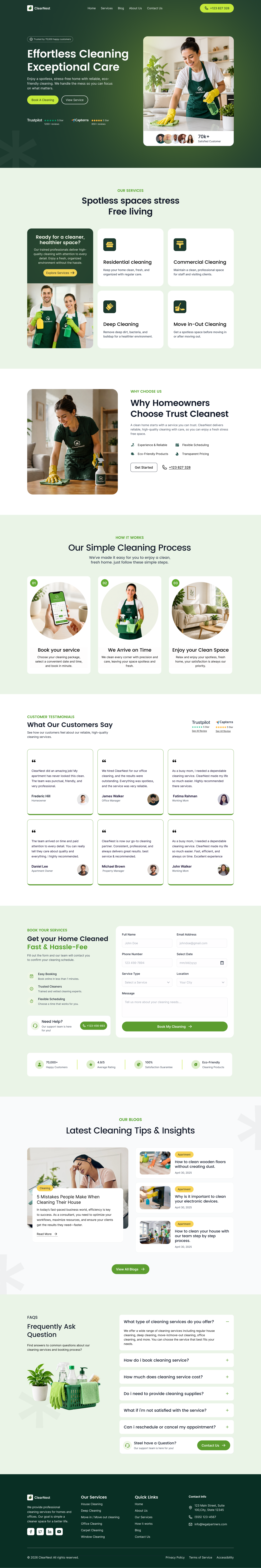 ClearNest Cleaning Website Design Ui UX branding elementor figma framer landing page design logo service website ui design user experience user interface design web web development webdesign website design wix