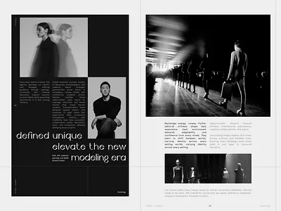 Editorial - Model Agency (2) black clean editorial layout magazine models typography white whitespace