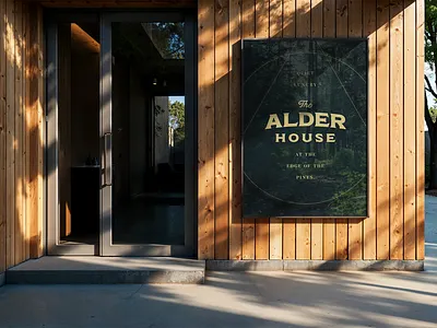 The Alder House brand design brand identity branding graphic design hospitality hotel lodge logo mockup outdoor poster resort signage travel typography visual identity