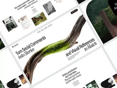 Storytelling Platform Landing Page aesthetic blog cinematic creative agency design community digital poster landing page layout design portofolio poster social media story book story telling storytelling visual storytelling