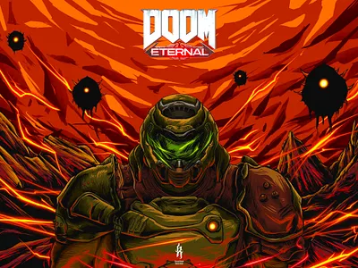 Doom fan art art artwork dark engrave illustration illustration art