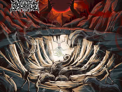 Album cover for grave sacrifice art artwork dark engrave illustration illustration art