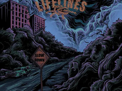 Album cover for lifelines art artwork dark engrave illustration illustration art