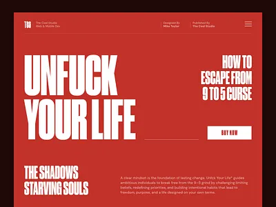 Self Development Landing Page Design | Bold Typography Book Webs author bold design book book homepage book landing page book store book website digital product landing page modern website personal growth self development shopify typography ui design ux design web design