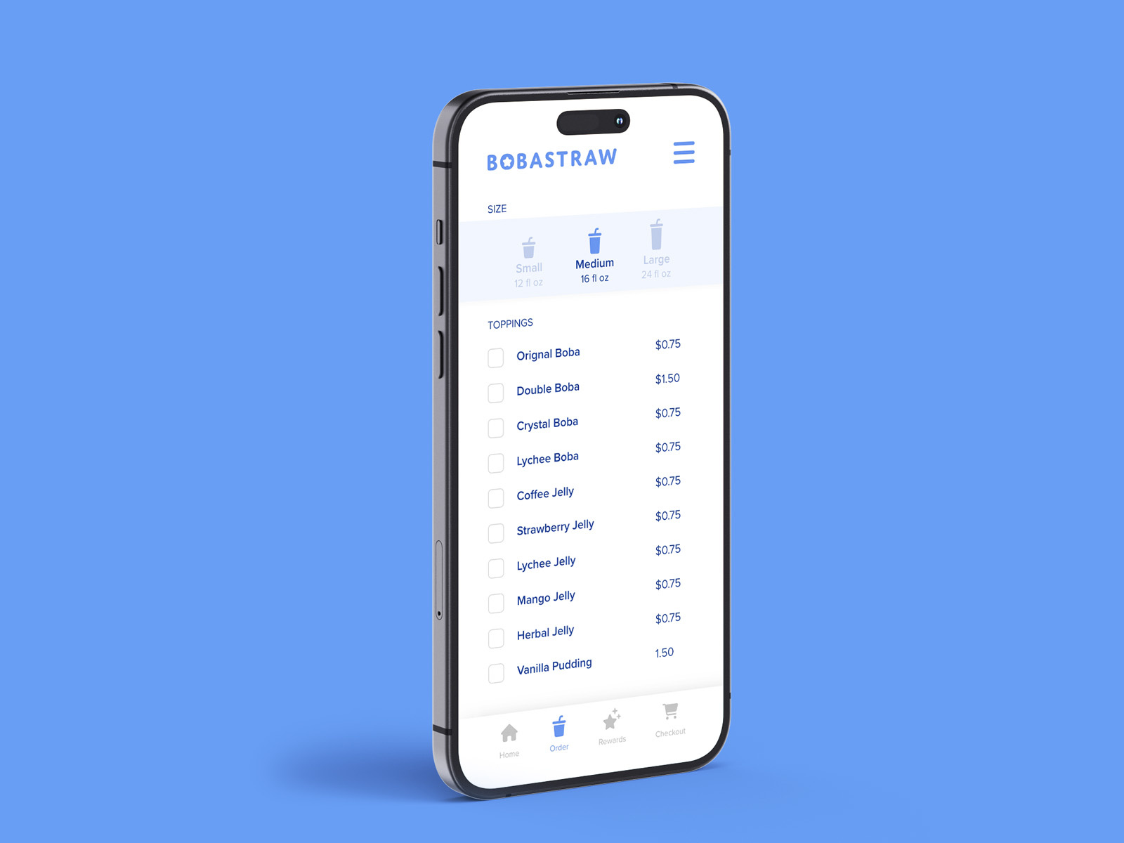Mobile Ordering Interface for Customization