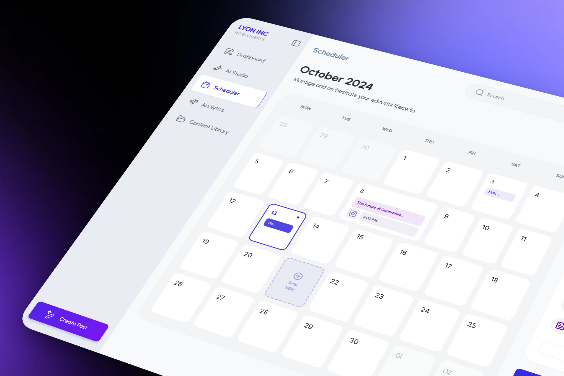 Automated AI Content & Workflow Tool ai ai app ai design ai tool animation artificial intelligence content creation dashboard dashboard ui graphic design minimal product design saas saas design startup ui ui design ux design web app workflow