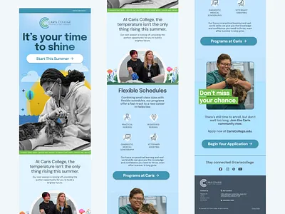 Summer Enrollment Email Campaign Concept bright design career training clean design digital design education design email campaign email design healthcare college summer campaign ui design visual design
