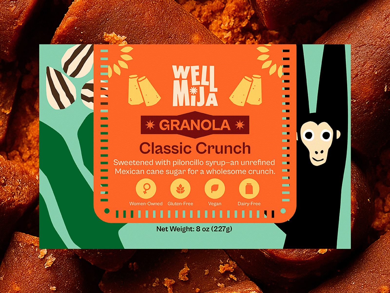 Brand identity and packaging design for a healthy snack brand