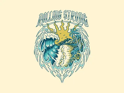Summer vibes T-shirt Design album cover band artwork clothing brand hand drawn illustration merchandise summer vibes surf surf club surfboard vintage illustration