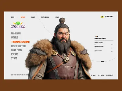 Game UI Dashboard Design | RPG Character Interface System character screen dashboard dashboard design game dashboard game design game homepage game interface game ui game website gamer gaming interface interface system landing page modern ui rpg ui ui design ux design website