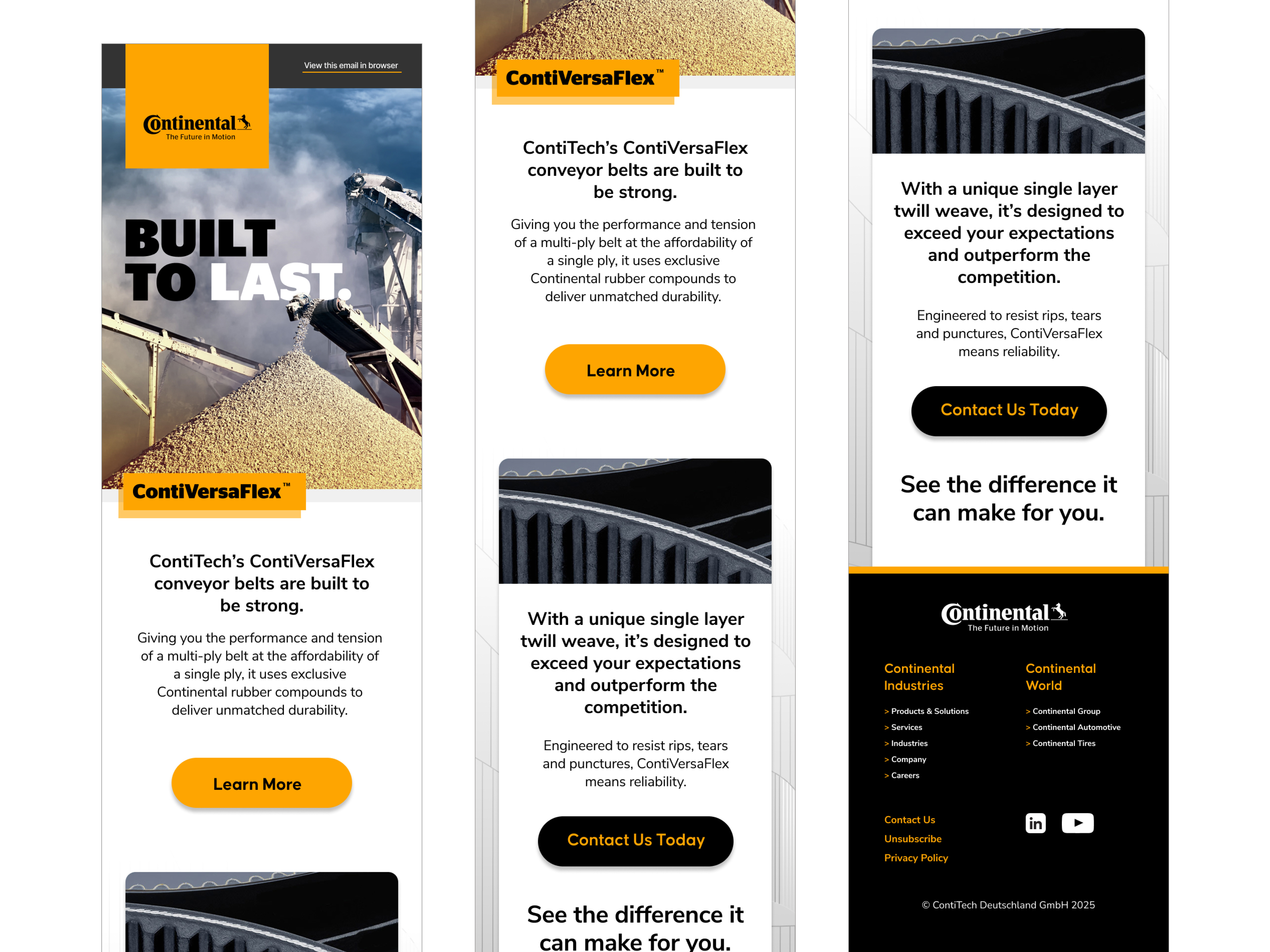 Industrial Product Email Campaign (Mobile + Desktop) b2b design continental desktop design digital design email campaign email design figma industrial design mobile design product marketing responsive design ui design visual design