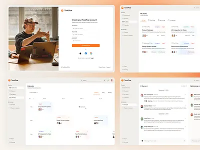 Project Management SaaS Dashboard and Workspace UI Kit app design calendar ui chat interface clean interface dashboard ui design system enterprise ui kanban board management platform modern ui productivity app project management saas ui kit task management team collaboration ui ux design web app ui web dashboard workflow management workspace ui