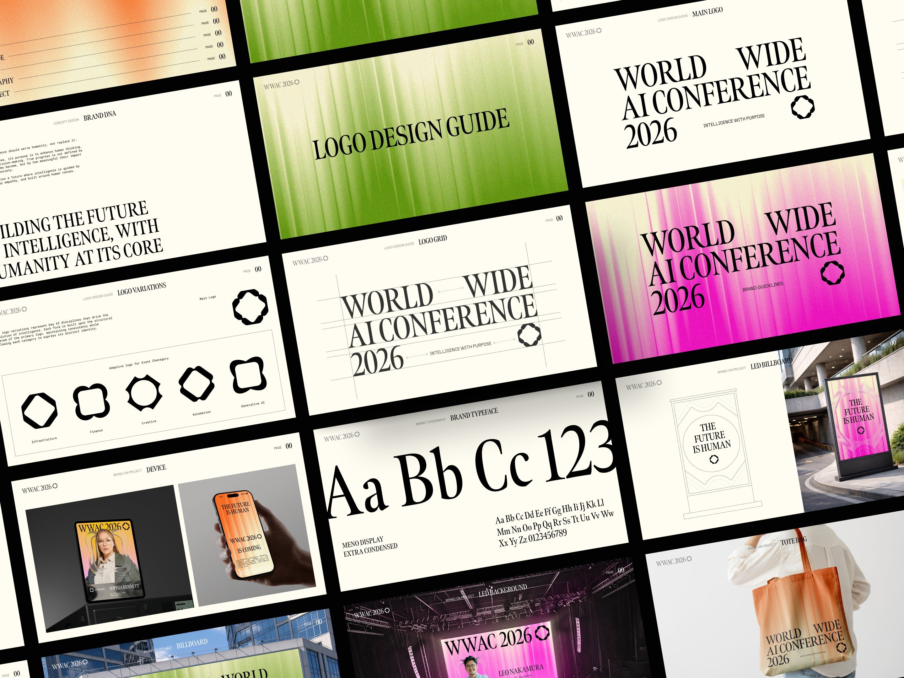 WWAC '26: AI Conference Brand Guidelines ai ai event brand book brand guidelines brand identity branding conference event design identity design logo logo design minimal modern tech technology visual identity