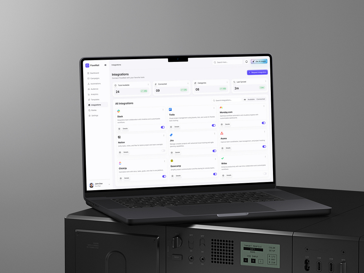 Email Marketing SaaS Dashboard UIUX | Integrations Image 1