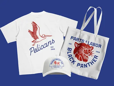 Wildlife Badge Collection animals logo apparel badge design branding hat illustration panther pelicans t shirt tote bag