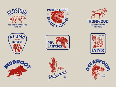 Wildlife Badge Collection animals logo apparel badge design beast animals brand identity branding design graphic design illustration logo template ui vintage logo