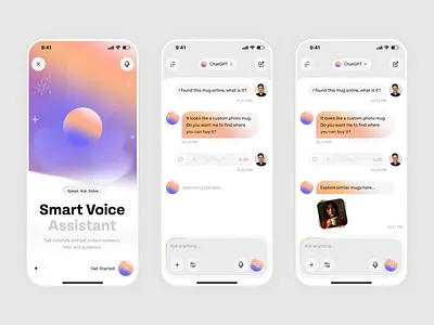 ChatGPT Mobile App UI/UX Design – AI Assistant App Redesign ai app app app design chat app chatbot ui chatgpt clean ui mobile app modern ui openai product design redesign ui design ux design