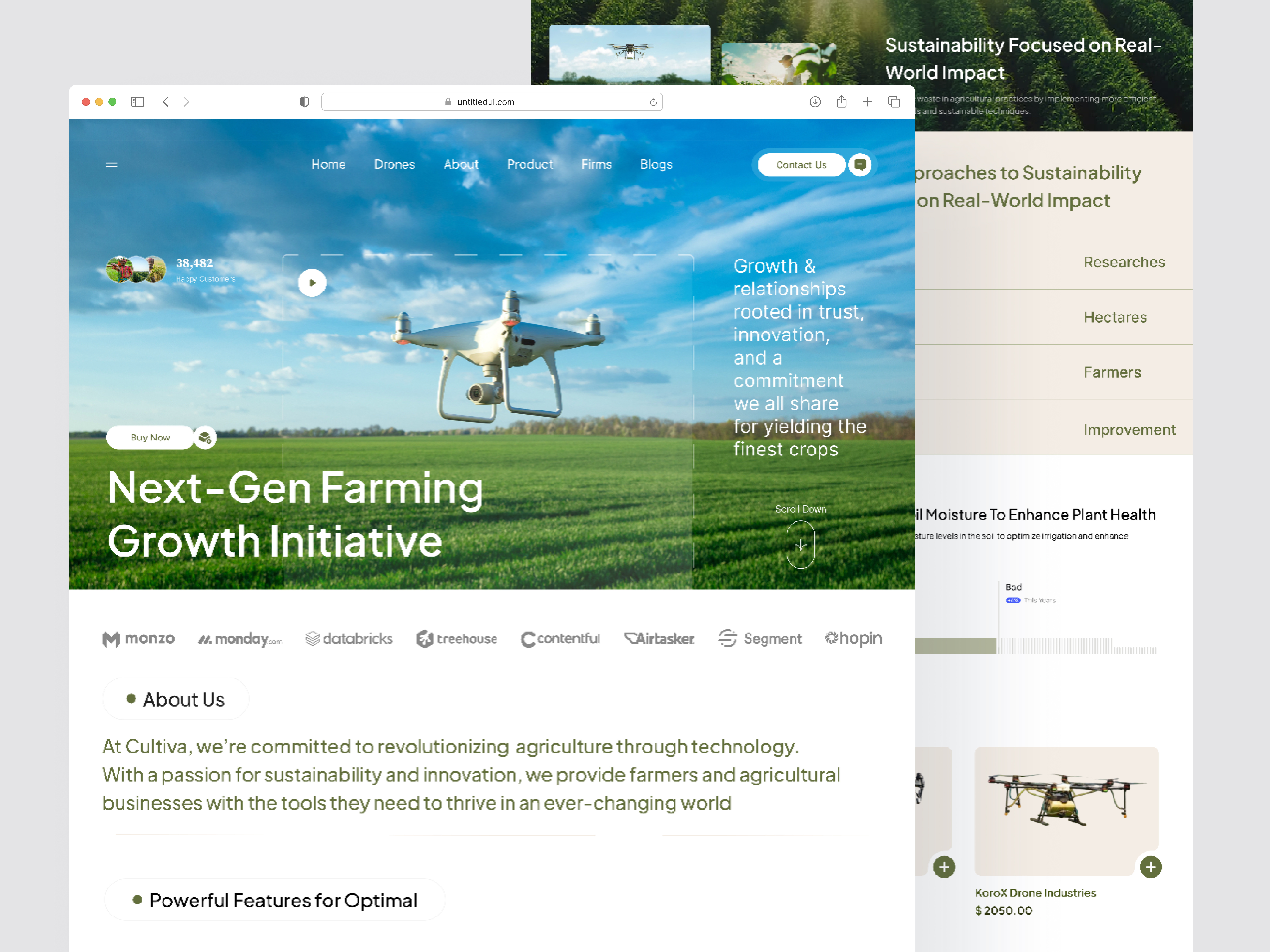 AgroTech Modern Landing Page 🌱 | Future of Smart Farming agriculture agritech agrotech app design farmingtechnology landig landingpage modern modern website precisionfarming smartfarming ui viral webdesign website