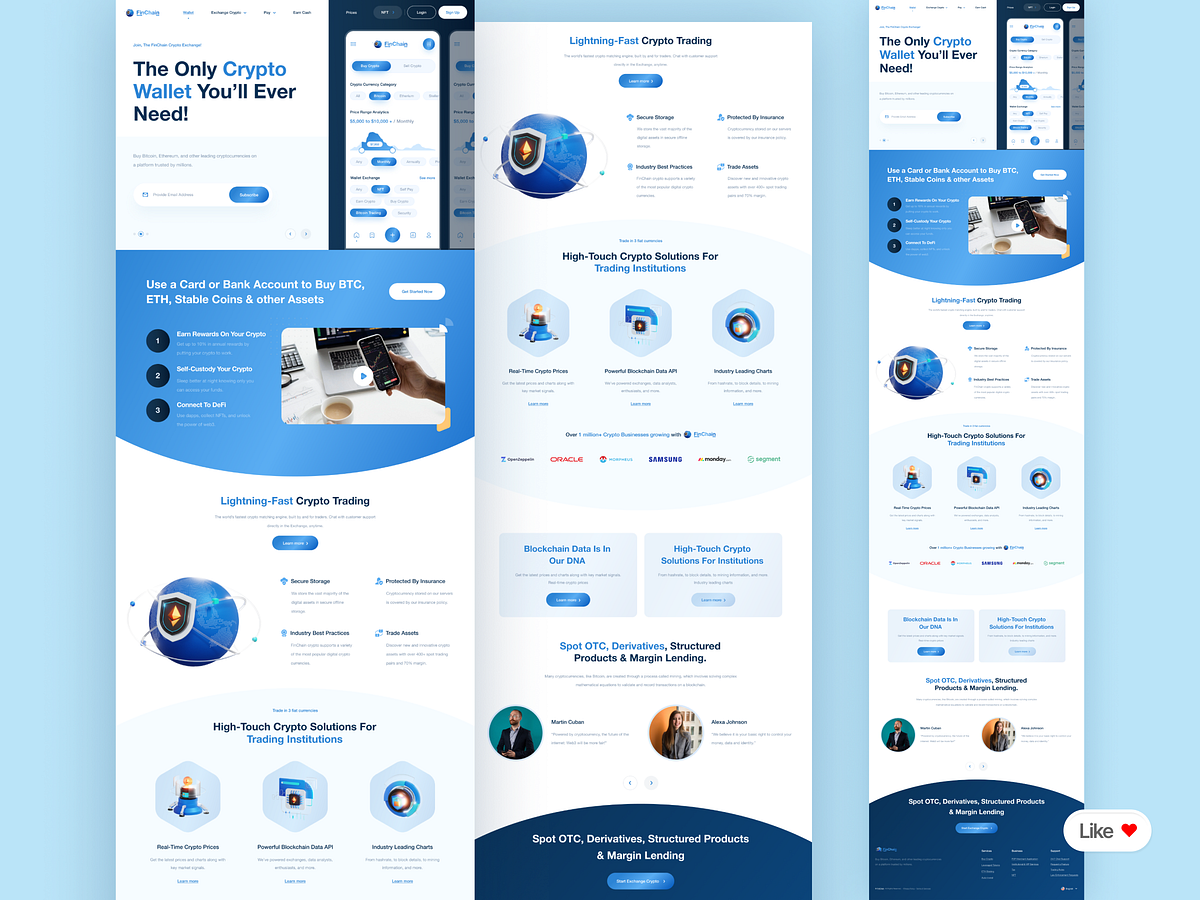 FinChain | Premium Crypto Wallet & Trading Landing Page Image 0