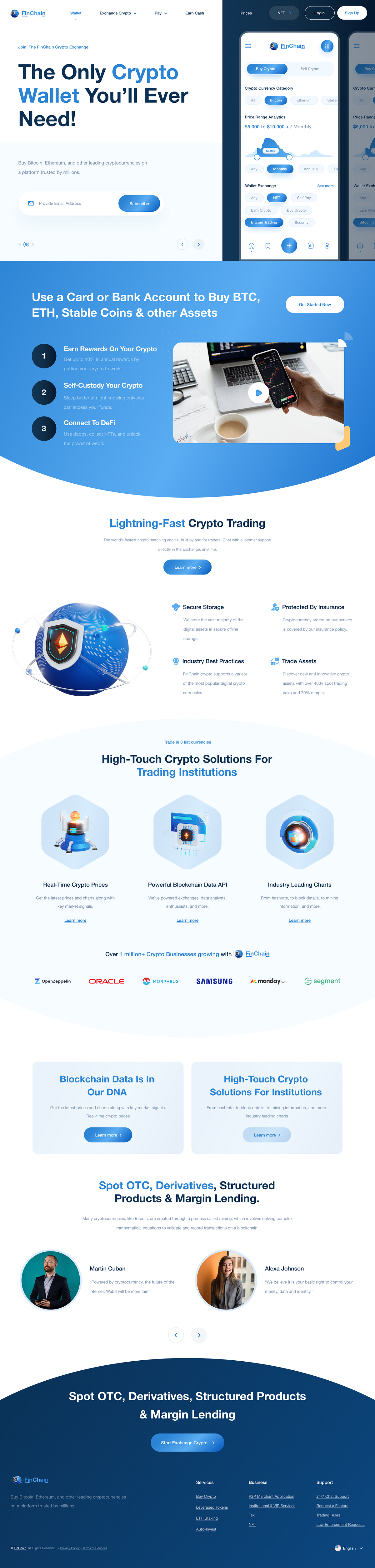 FinChain | Premium Crypto Wallet & Trading Landing Page Image 1