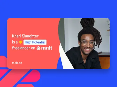 I am proud to be a High Potential freelancer on Malt design designer freelance freelance design freelance designer malt malt.de