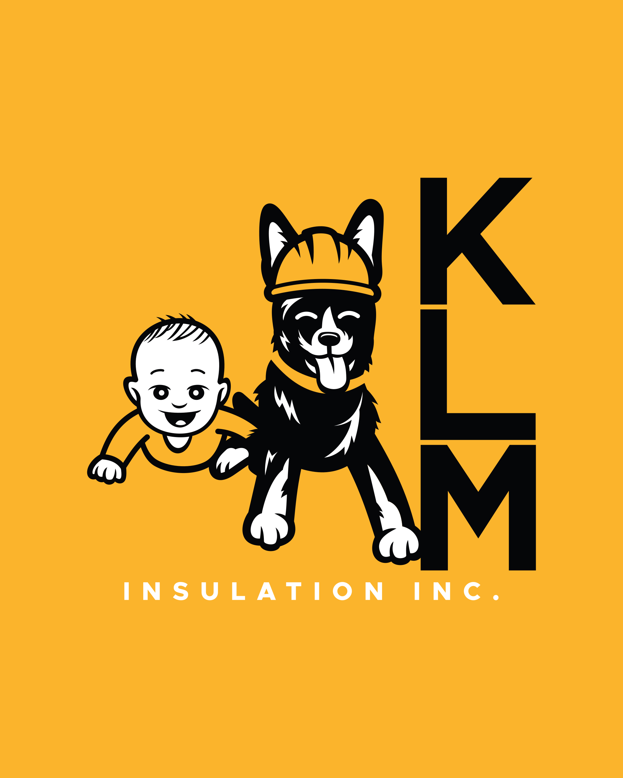 Logo Design for KLM Insulation Inc. baby brand identity branding business commission design dog freelance work graphic design graphic designer insulation logo logo design logo design branding logo designer vector