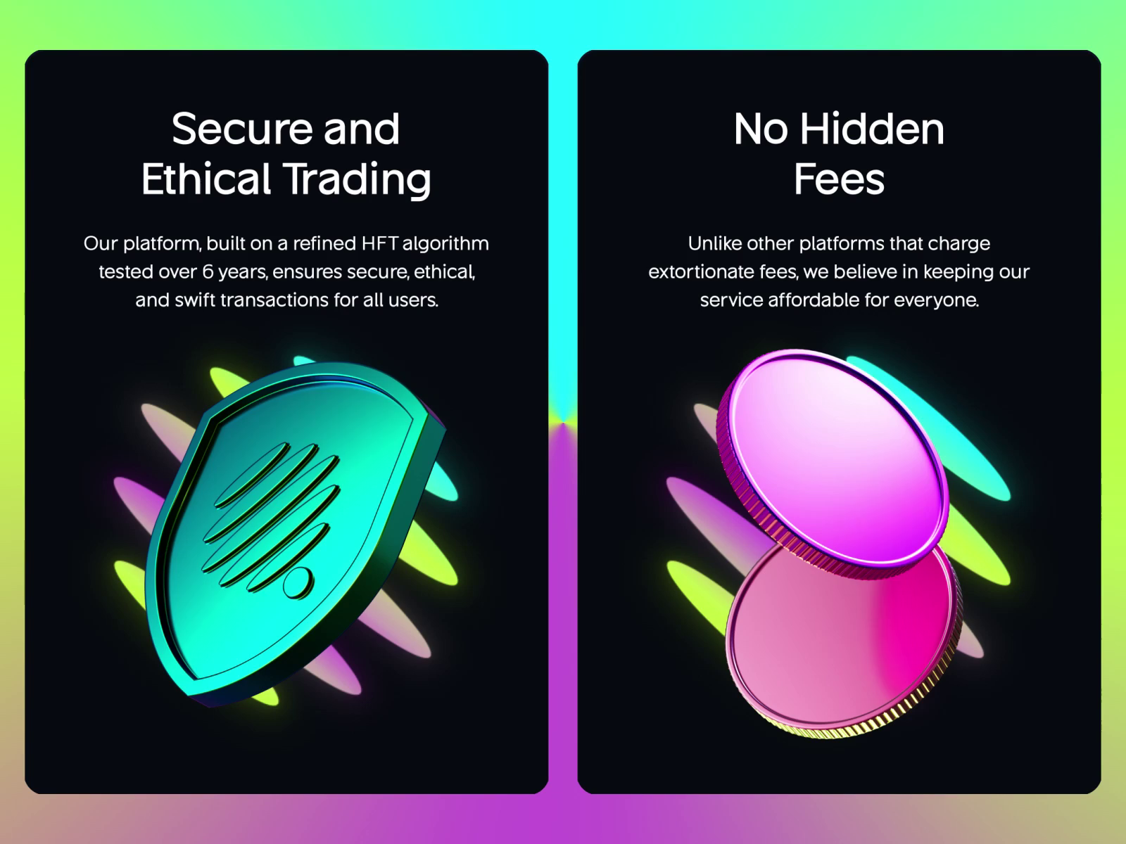 Quantum Trading Platform Landing Page Design — 3D Animation Icon