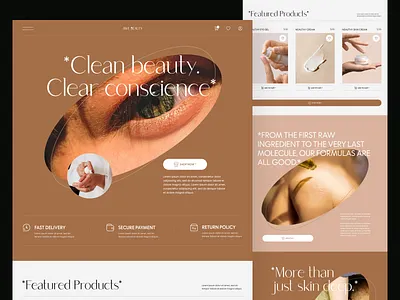 Skin Care Products Landing Page-Awe Beauty awe beauty beauty homepage cosmetics e commerce ecommerce beauty ecommerce homepage hair makeup online shop online store shop shpify skincare spa ui