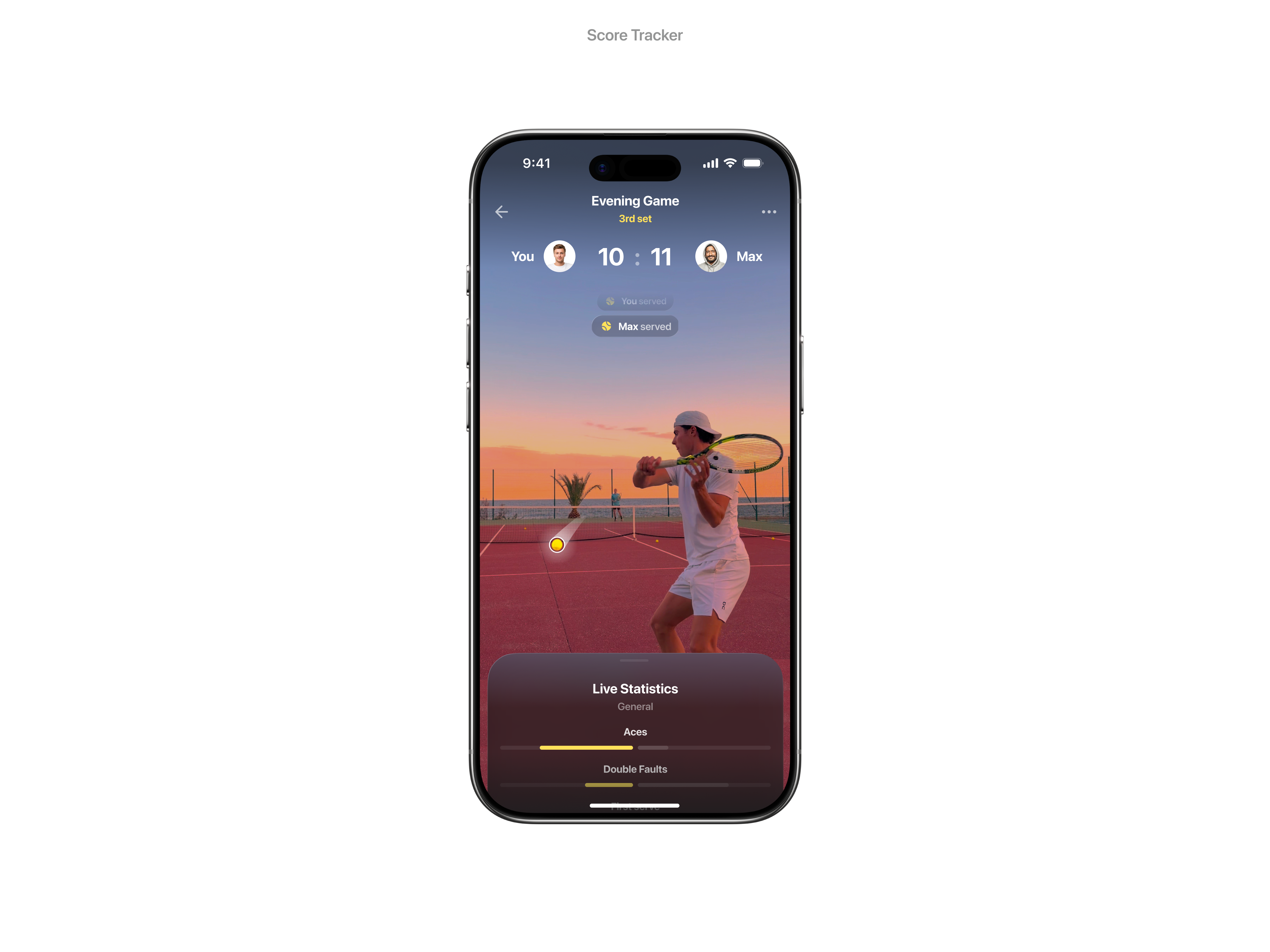 Tennis Score Tracker App app chart graphic design mobile padel score stats tennis track tracker ui ux