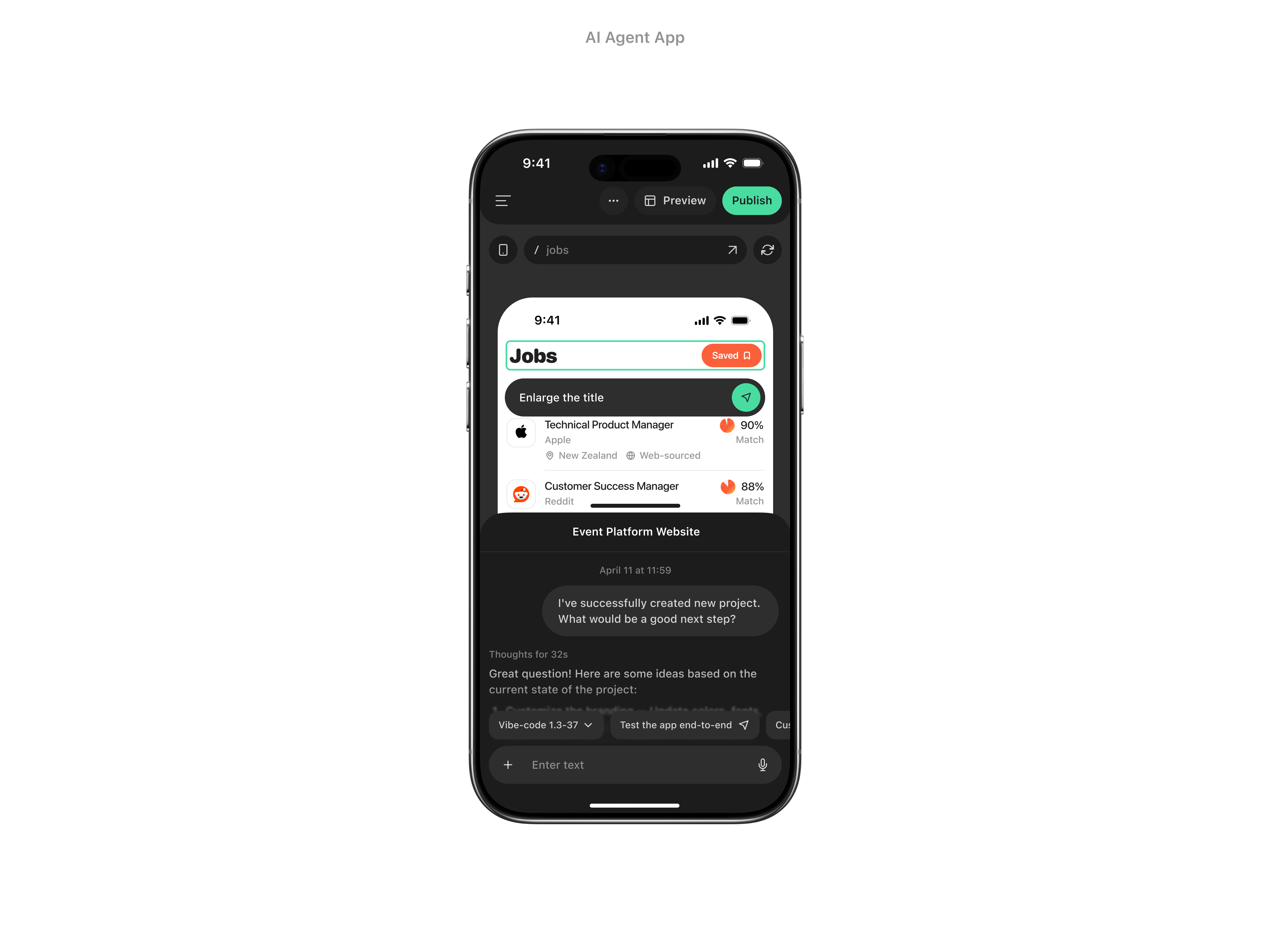 AI Agent App agent ai build builder framer graphic design ui ux website
