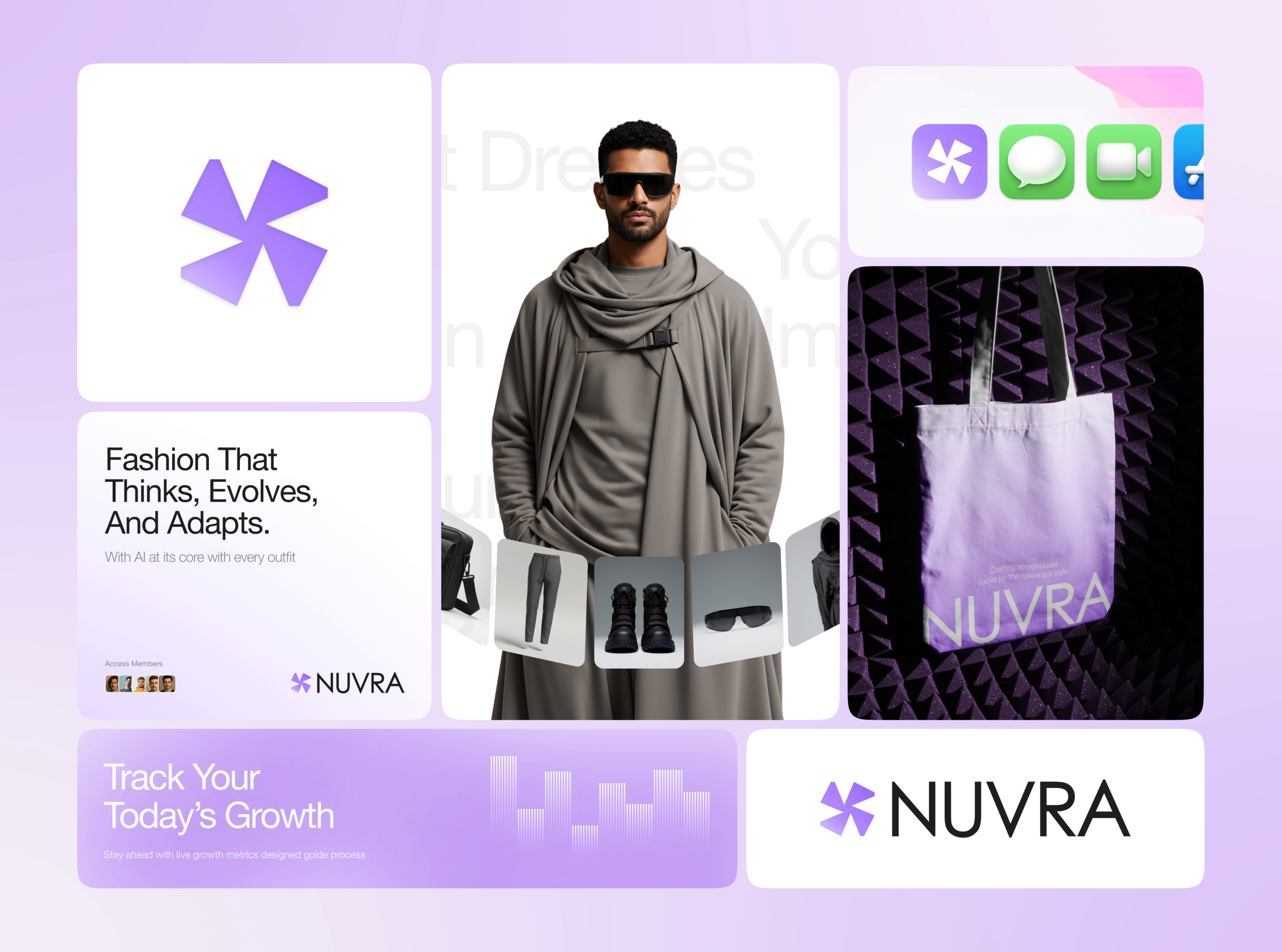 Nuvra - AI Fashion Ecommerce Branding Motion with Bento Grid