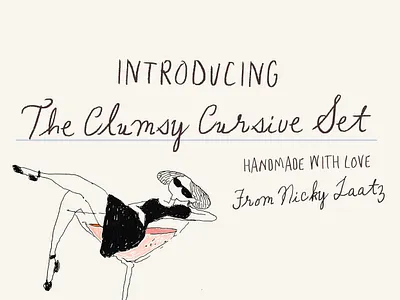 The Clumsy Cursive Set font fonts handwriting handwritten italic menu typeface wedding whimsical