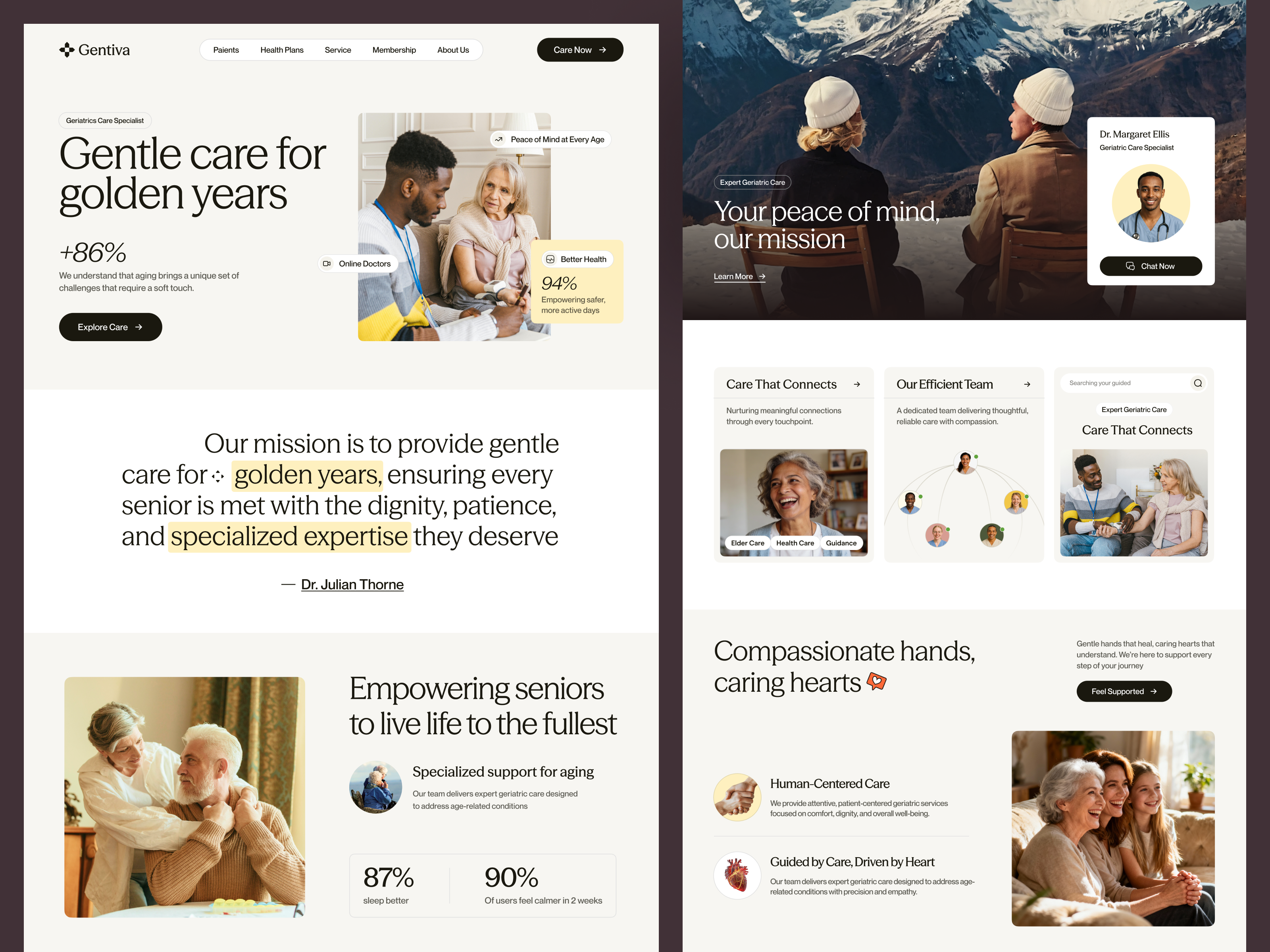 Example of Gentiva - Senior Health Care Web Design