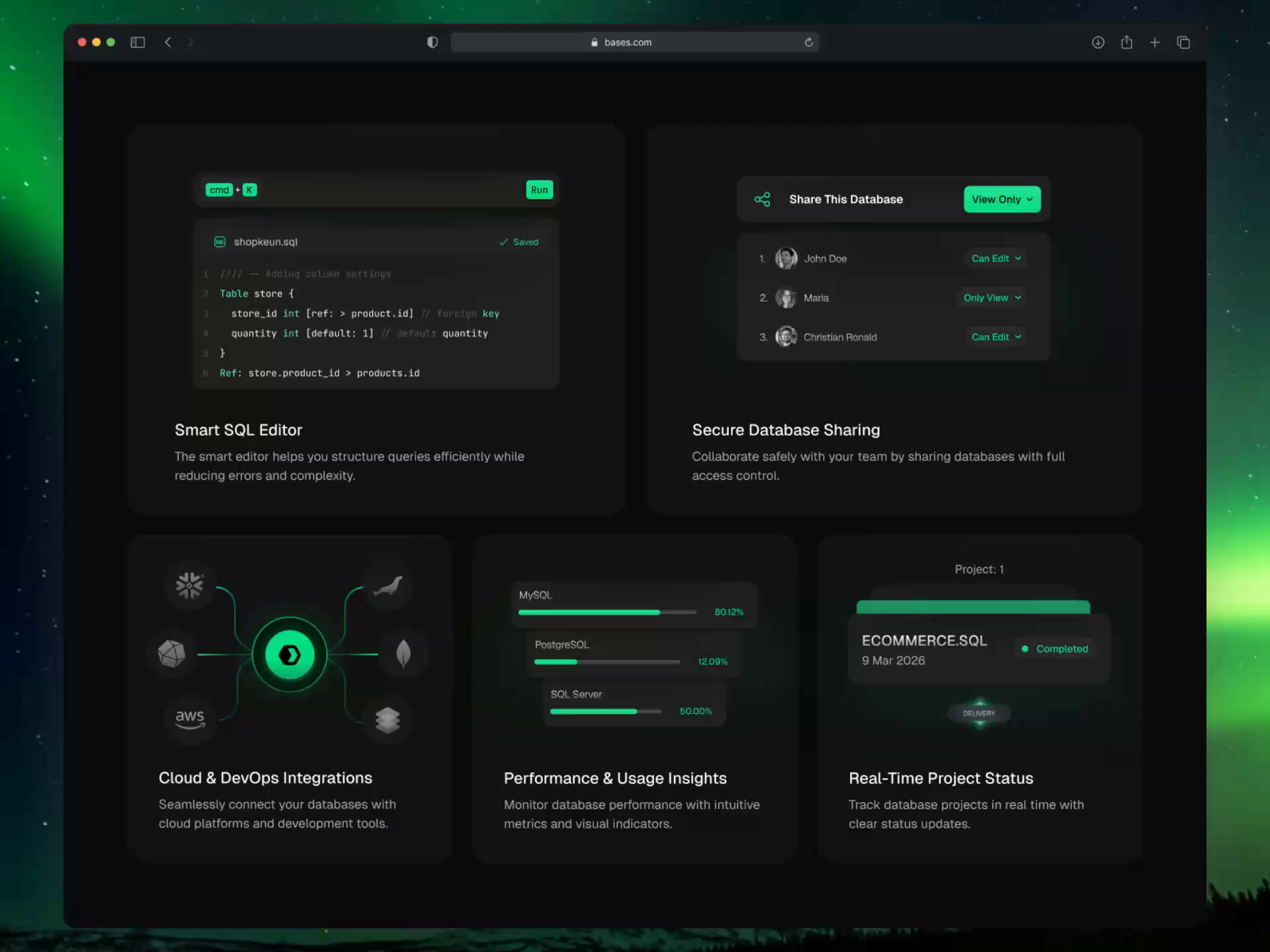 Example of Bases — Smart Database Management UI/UX Design
