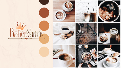 Moodboard and palette for a Bakery bakery branding brown coffee graphic design logo