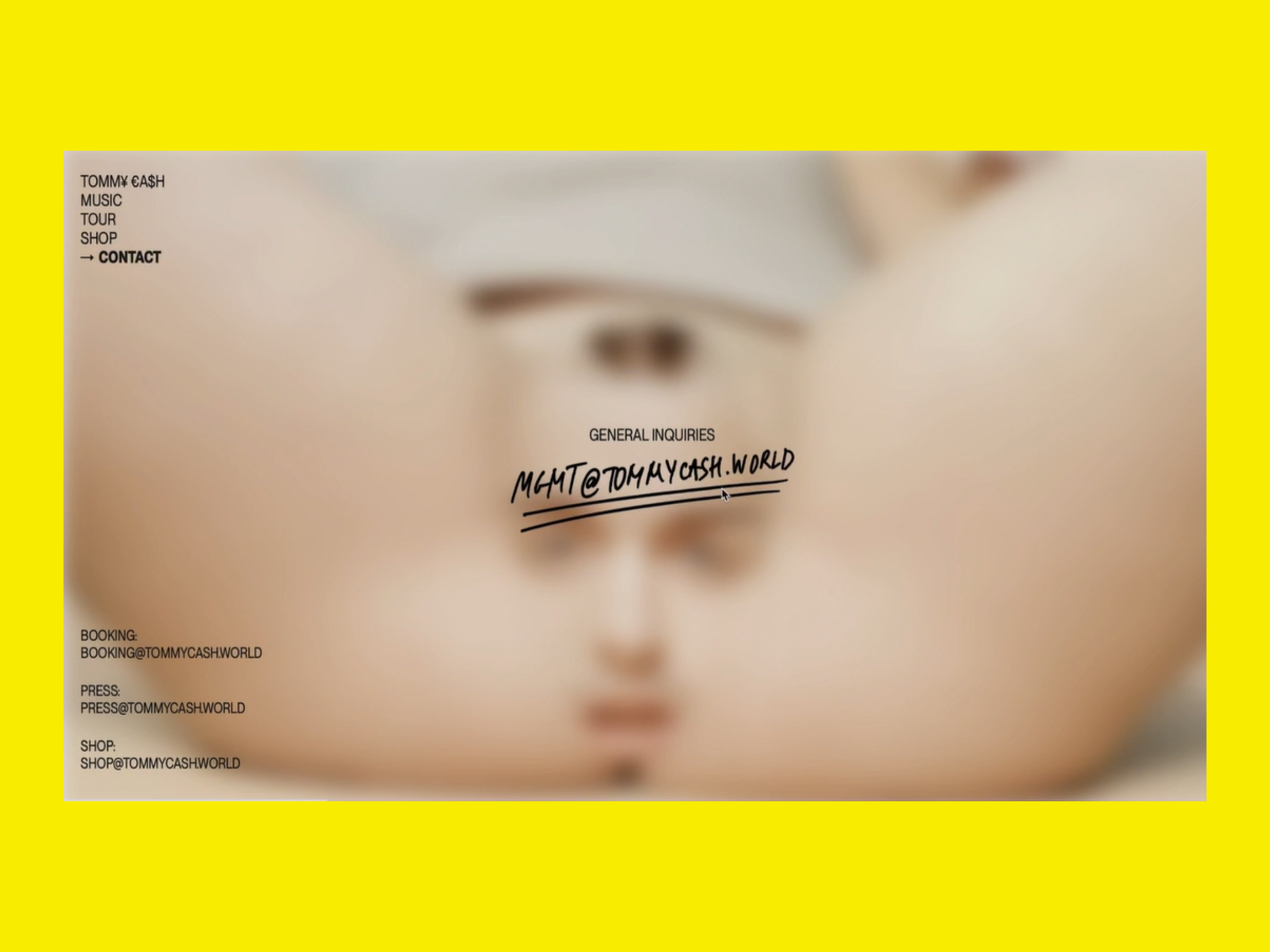 Tommy Cash - Contact 3d animation branding design development graphic design illustration logo motion graphics ui ux vector web design website
