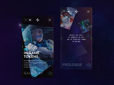 GameDev Landing: Gameplay Screens – Website Design, UI/UX dark mode game website gamedev games landing landing page landing page design landing ui ui ui design ui ux ui ux design user experience user interface ux ux design web design web ui website website design