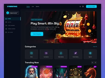 Online Casino interface batting bet casino casino dashboard casino ui casino website crash gambling gaming online casino slot ux