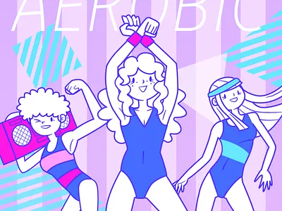 Aerobic Dance aerobic dance girls illustration sport