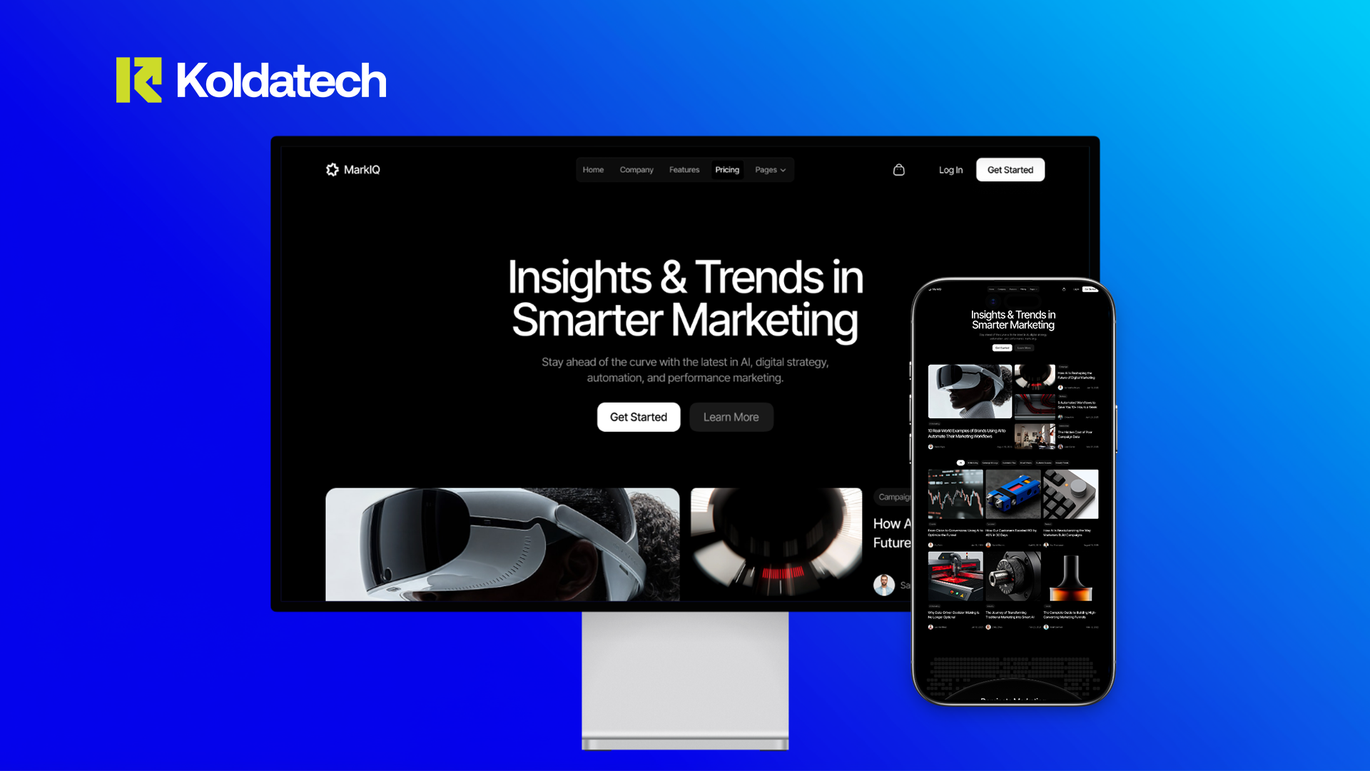 AI Marketing Dashboard & Landing Experience analytics app design branding crm dashboard erp graphic design logo saas ui ux visual design web design