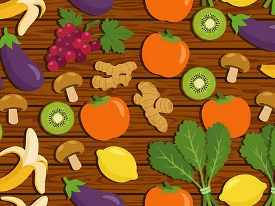 Fresh vegetables vector illustration 2 food foodillustration fresh illustration vector vegetables vibrant watermelon