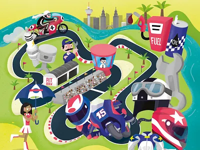 Sport Atlas - Motorbike circuit illustration motogp motorbike sport