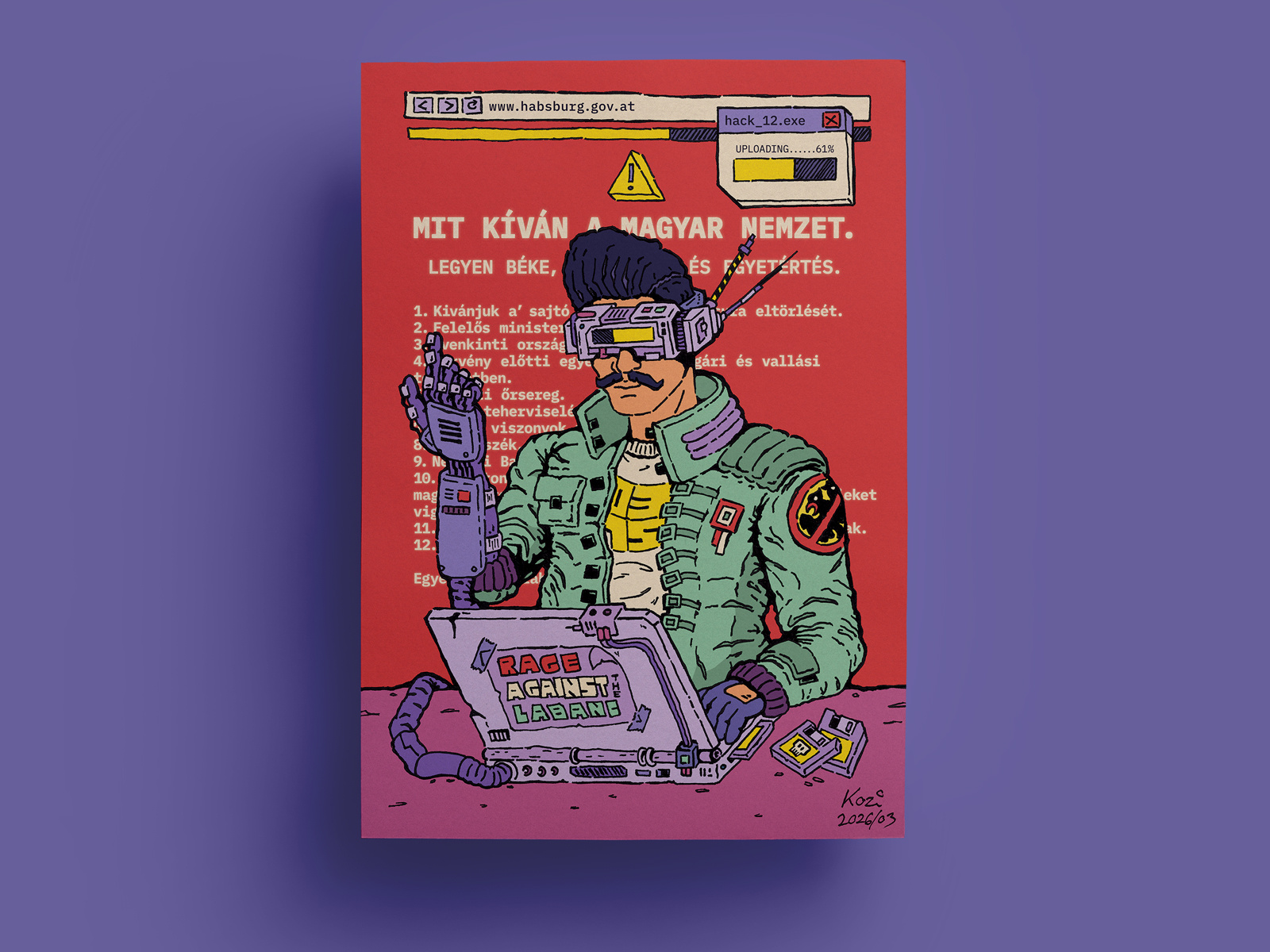 Cyberpunk Freedom Fighter – Artwork for Budapest Comic Con 2026