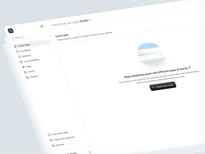 BMT — Event Types & Create Event UI Design b2b software booking app booking form empty state event booking event scheduling modal design product design productivity ryt brothers saas saas design scheduling app startup design ui design uiux user experience web app web app design ycombinator