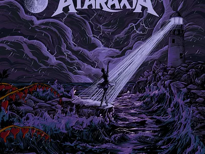 Cover album for atraxia album cover art artwork dark drawing engrave illustration illustration art inking