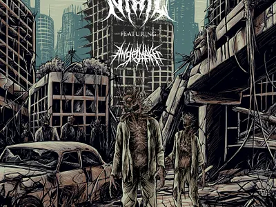 Album cover for from nihil ft angelmaker apocalypse art artwork cover album dark dark art engrave illustration illustration art zombie